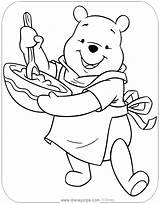 Pooh Winnie Coloring Pages Honey Disneyclips Baking sketch template
