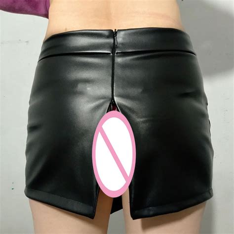 2020 hot sexy zipper micro mini skirt pu faux leather ol