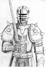 Knight Medieval Drawing Pencil Drawings Soldier Knights Kneeling Armor Deviantart Line Coloring Pages Getdrawings Medevil King Choose Board sketch template
