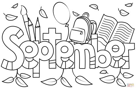 september coloring page  printable coloring pages