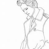 Robert Pattinson Coloring Pages Rob Hellokids Squatted Close sketch template