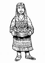 Native American Coloring Indian Clipart Pages Woman Clothing Color Drawing Sheet Cliparts Printable Kids Americans Clipground Children Sheets Thanksgiving Getdrawings sketch template