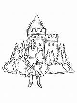 Coloring Pages Knights Castles Printable Boys sketch template