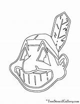 Indians Cleveland Logo Stencil Mlb Sports sketch template