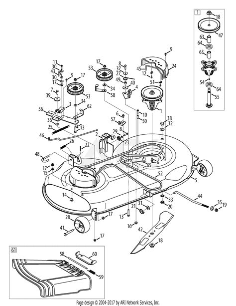 mtd axt  parts diagram  mower deck