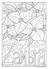 Zambia Colouring sketch template