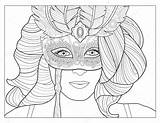 Masquerade Mask Coloring Stock Depositphotos sketch template