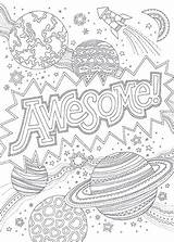 Cosmic Coloring Cards sketch template
