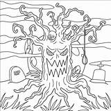 Spooky Tree sketch template