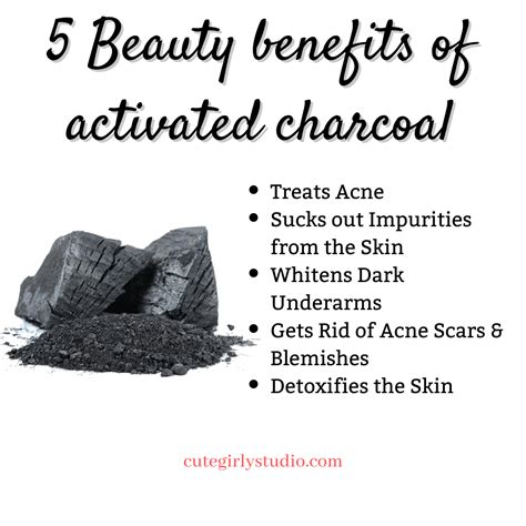 top  benefits  activated charcoal   skin cute girly studio