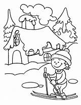 Coloring Ski Pages Winter Season Skiing Kid Play Little Learning Young Kids Getdrawings Template Da sketch template