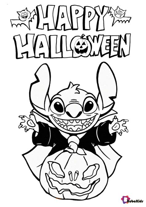 disney stitch happy halloween coloring pages cartoon coloring pages