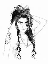 Winehouse Amy Sketch Sketches Bocetos Paintingvalley Behance sketch template
