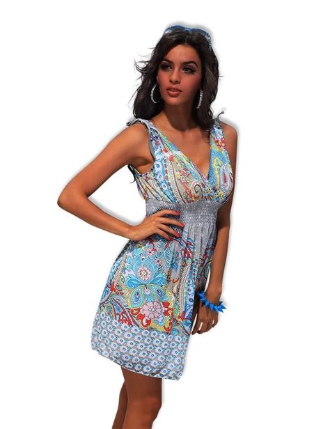 New Ladies Womans Summer Tropical Beach Holiday Short Dress Plus Size
