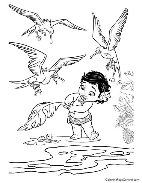 baby moana coloring pages coloring home