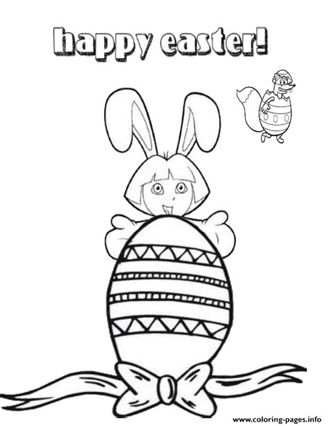 dora easter coloring page printable