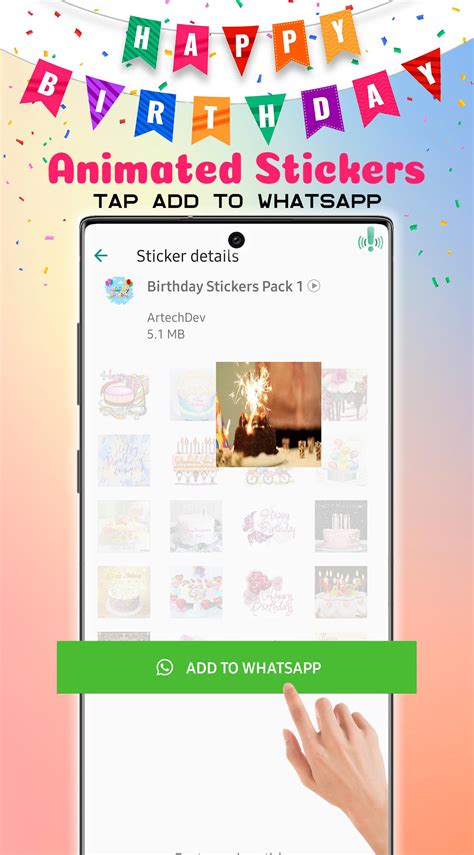 happy birthday animated stickers apk voor android