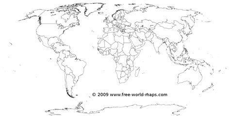 blank world map printable