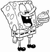Hamburger Spongebob Crabby Patty sketch template