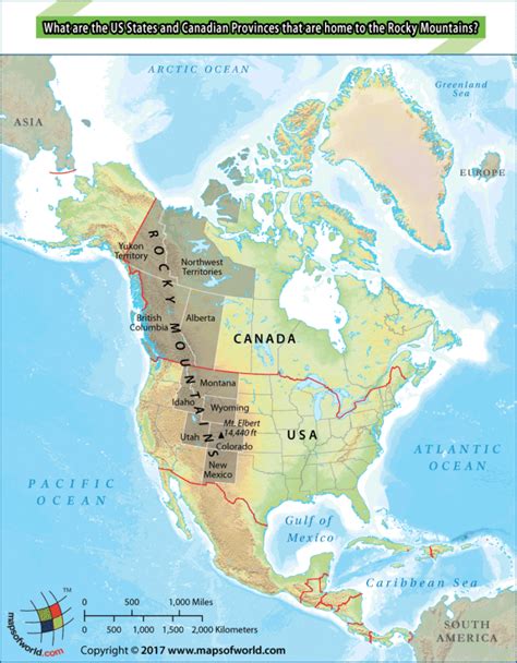 location map  rocky mountains  usa  canada answers