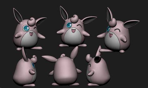 Pokemon Wigglytuff With 2 Different Poses 3d Model 3d Printable