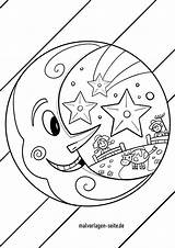 Mond Malvorlage Ausmalbild Sterne Sonne Ausmalen sketch template