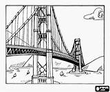 Coloring Bridge Suspension Pages Over Constructions Buildings Other River Train sketch template