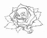Skull Rose Tattoo Pages Template Coloring Deviantart Sketch sketch template