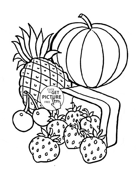 fruits coloring page  kids fruits coloring pages printables  wuppsycom fruits