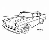 Chevy 1955 Bel Drawing Coloring Air Template Sketch sketch template