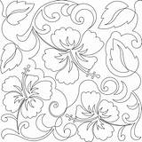Quilt Hawaiian Stencils Quilting Patterns sketch template