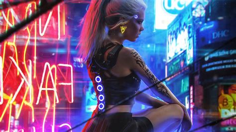 cyberpunk neon girl neon wallpapers hd wallpapers games wallpapers