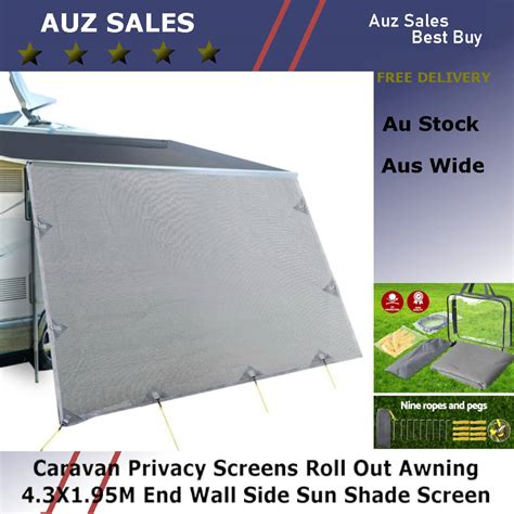 caravan privacy screens roll  awning xm  wall side sun shade screen auz sales