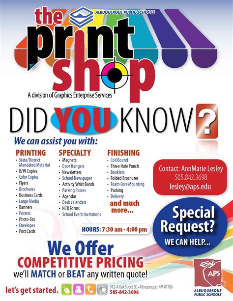 print shop albuquerque public schools