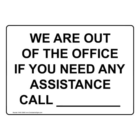 custom sign      office     assistance