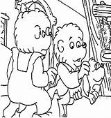 Berenstain Coloring Pages Bear Brother Sister Pet Dog Color sketch template