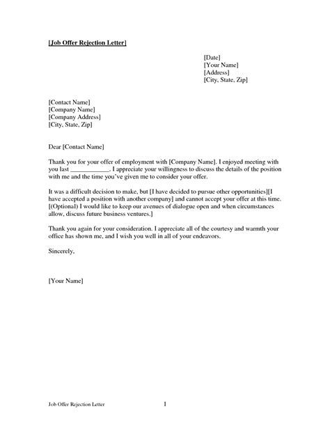 rejection letter template  interview collection letter template
