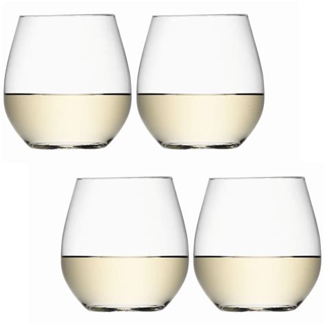 Lsa Stemless White Wine Glass Tumblers Set Of 4 Glassware Uk
