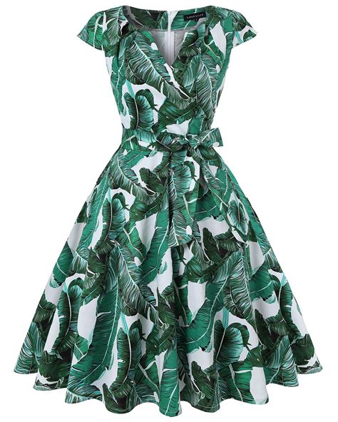 Leaf Print Dress – The Dress Shop
