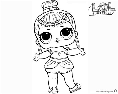 lol surprise doll coloring pages series  genie  printable