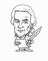 Coloring Thomas Jefferson Pages Drawing Caricature Edison Getcolorings Bulb Light Getdrawings sketch template