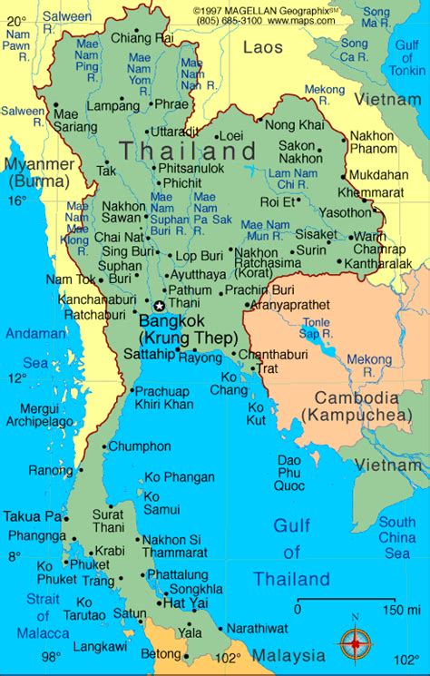 detailed thailand map
