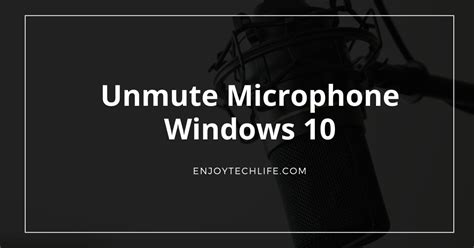 unmute microphone windows  enjoytechlife