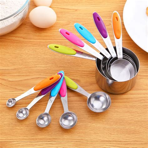 measuring cups spoons set stainless steel cups  magnetic kitchen