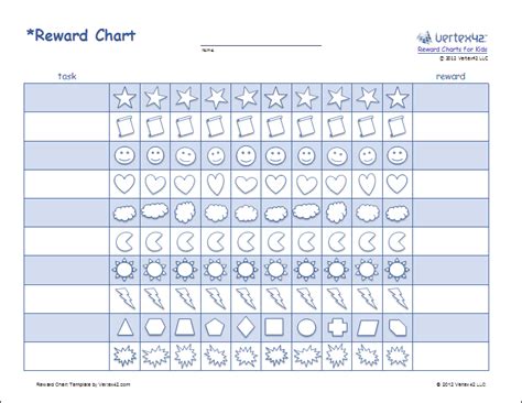 blank reward chart template