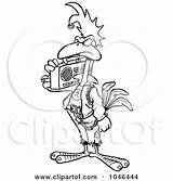 Rooster Boom Boombox Punky Cartoon sketch template