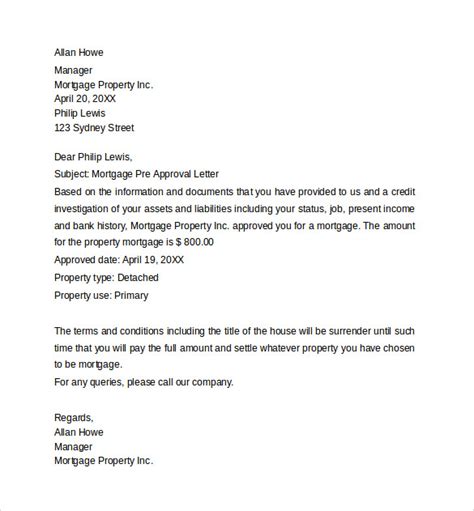 sample pre approval letter templates  ms word