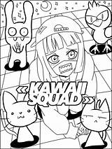 Kawaii Coloring Pages Squad Adults Kids Adult Mangas Coloriage Manga Color Print Anime Face Incredible Printable Justcolor sketch template