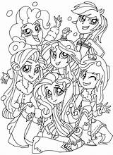 Little Pages Coloring Pony Sunset Shimmer Getcolorings Equestria Girls sketch template