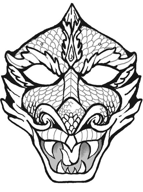 mask  dragon coloring page coloring sky